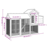 Pollaio Moka 193x65x117 cm in Legno Massello di Pino