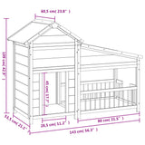 Cuccia per Cani Moka 143x60,5x109 cm in Legno Massello di Pino