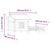 Cuccia per Cani Marrone 159x120x88,5 cm Legno Massello di Pino