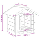 Cuccia per Cani Grigia 65x65x61,5 cm in Legno Massello di Pino