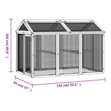 Box per Animali Marrone 141x94x104 cm in Legno Massello di Pino