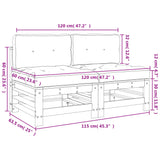 Divani Centrali con Cuscini 2 pz in Legno Massello di Douglas