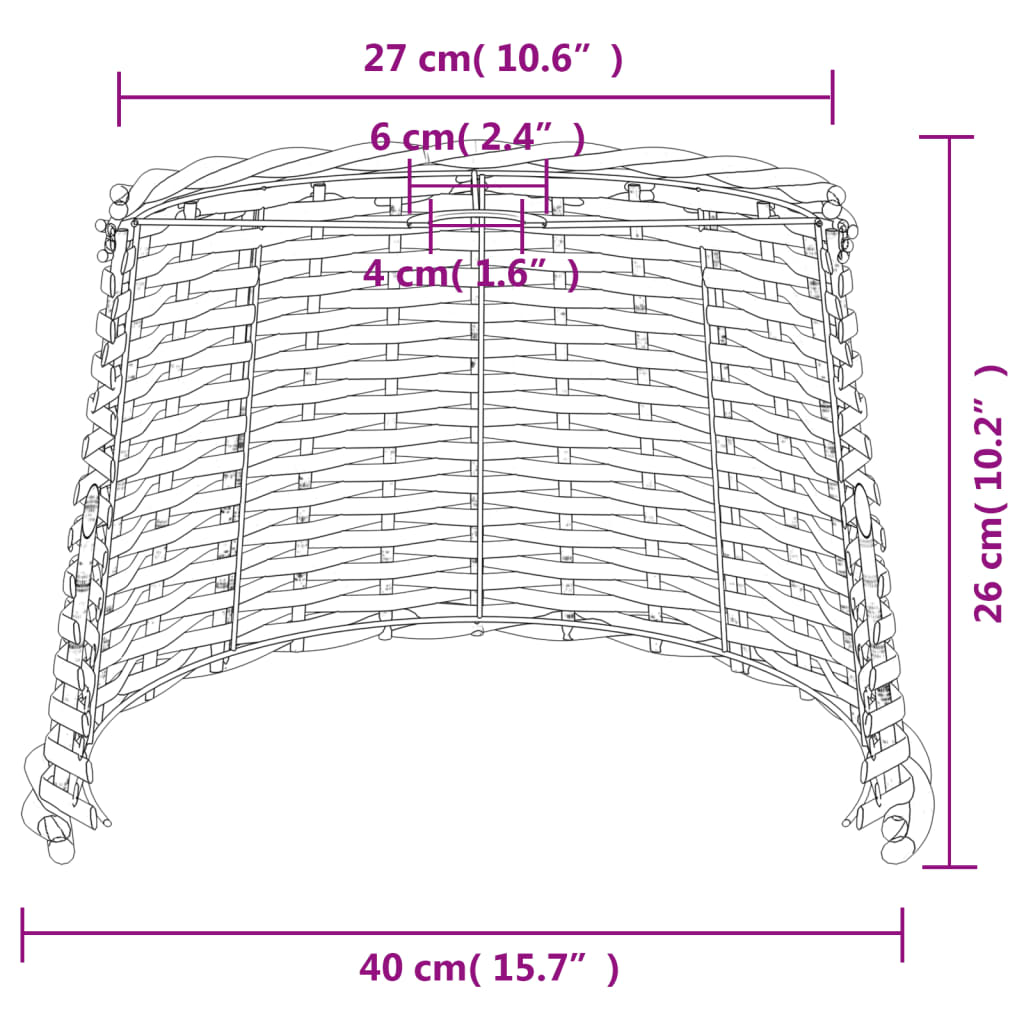 Paralume da Soffitto Bianco Ø40x26 cm in Vimini