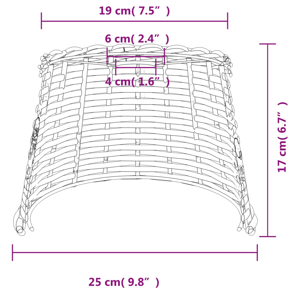 Paralume da Soffitto Marrone Ø25x17 cm in Vimini