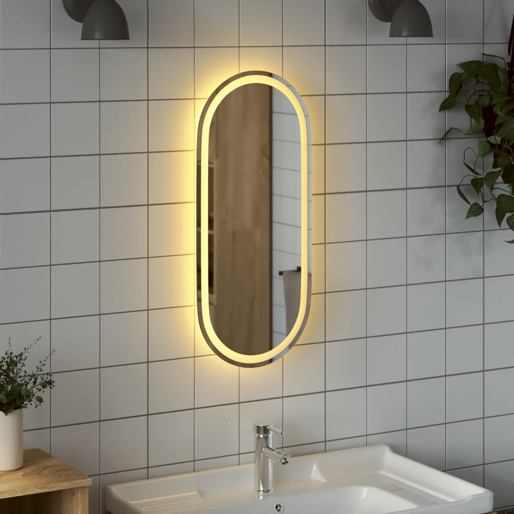 Specchio da Bagno LED 80x35 cm Ovale