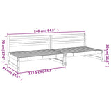 Divani Centrali Giardino 2pz Bianchi 120x80cm Massello Pino