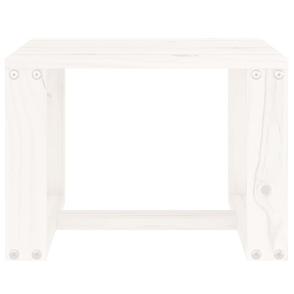 Tavolino da Giardino Bianco 40x38x28,5 cm Legno Massello Pino