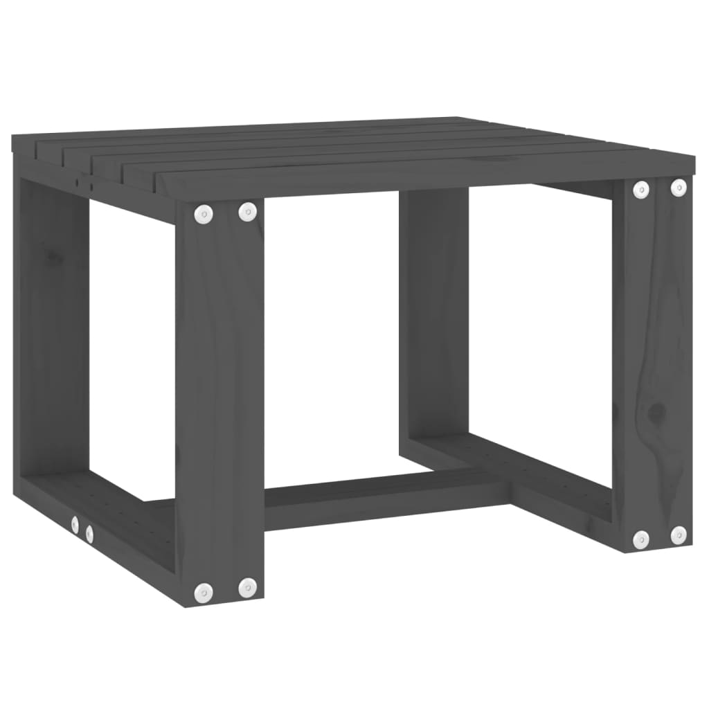 Tavolino da Giardino Grigio 40x38x28,5 cm Legno Massello Pino