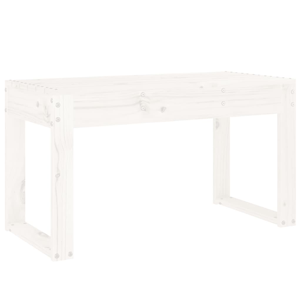 Panca da Giardino Bianca 80x38x45 cm Legno Massello di Pino