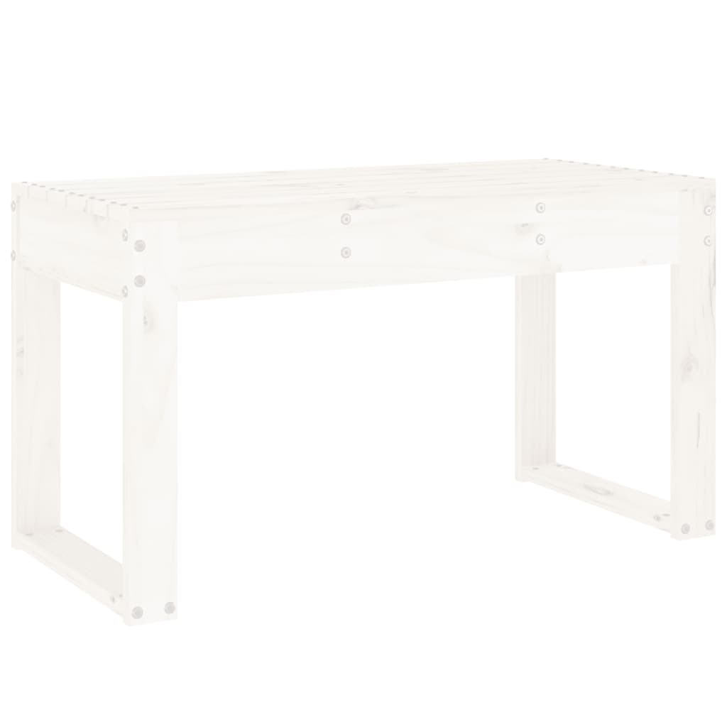 Panca da Giardino Bianca 80x38x45 cm Legno Massello di Pino