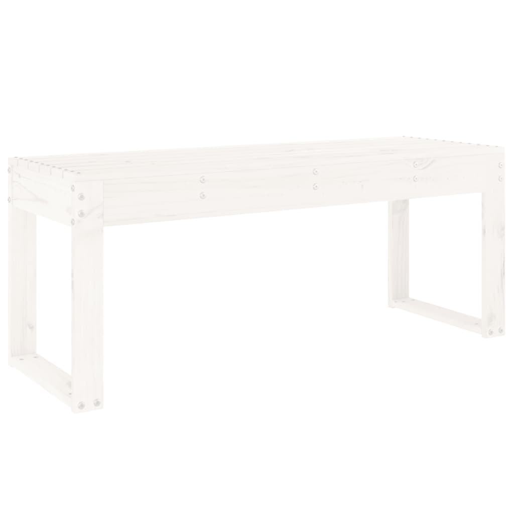 Panca da Giardino Bianca 110x38x45 cm Legno Massello di Pino