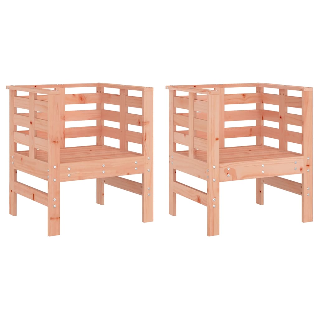 Sedie da Giardino 2pz 61,5x53x71 cm Legno Massello di Douglas