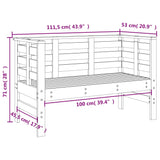 Panca da Giardino 111,5x53x71 cm in Legno Massello di Pino