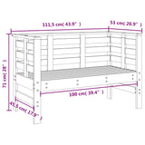 Panca da Giardino 111,5x53x71 cm in Legno Massello di Douglas