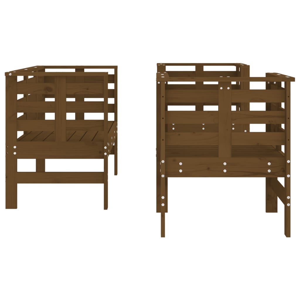 Set Salotto da Giardino 3 pz Miele in Legno Massello di Pino