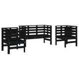 Set Salotto da Giardino 3 pz Nero in Legno Massello di Pino