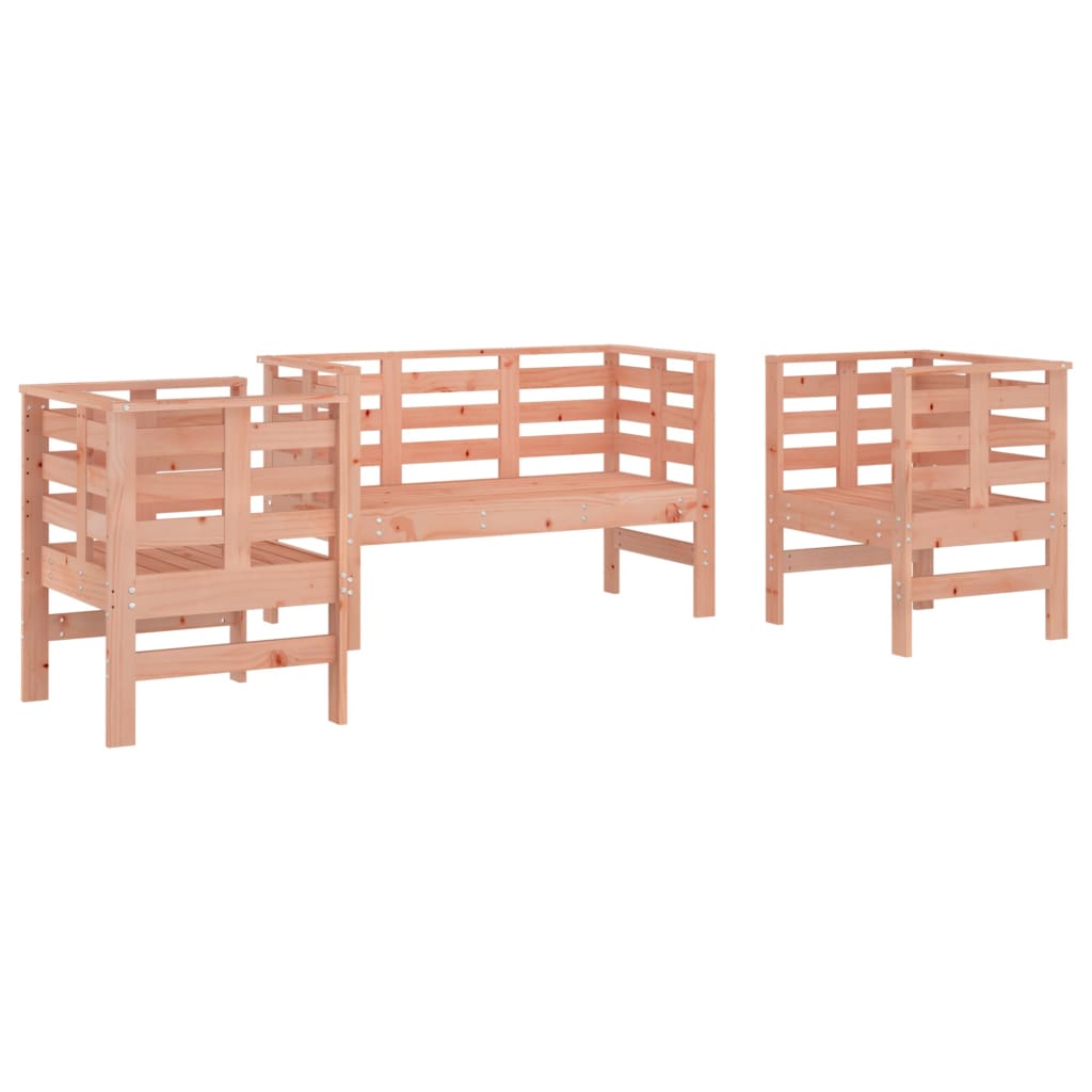 Set Salotto da Giardino 3 pz in Legno Massello di Douglas