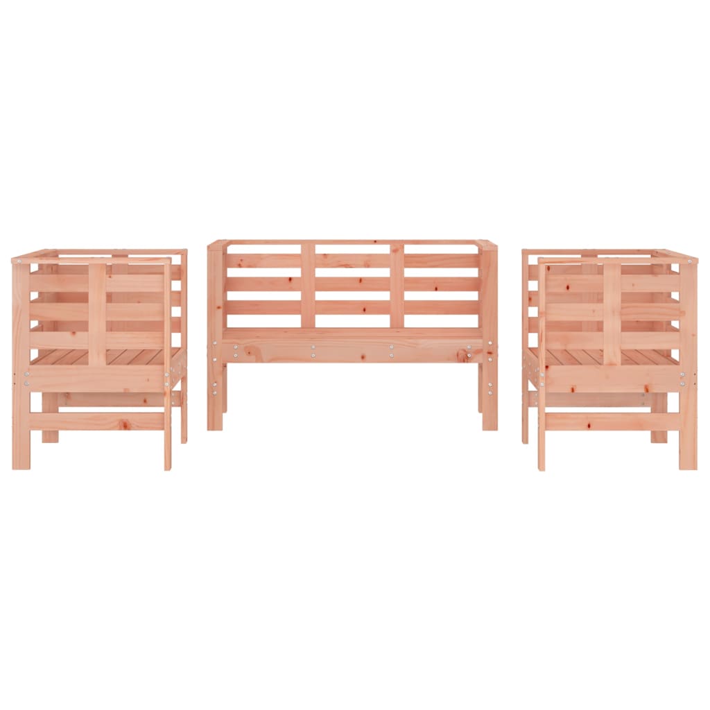 Set Salotto da Giardino 3 pz in Legno Massello di Douglas