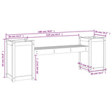 Panchina con Fioriera Bianca 180x36x63cm Legno Massello di Pino