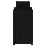 Panchina con Fioriera Nera 180x36x63cm Legno Massello di Pino