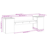 Panchina Fioriera Grigia 184,5x39,5x56,5 cm Legno Massello Pino