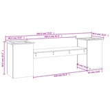 Panchina Fioriera Nera 184,5x39,5x56,5 cm Legno Massello Pino