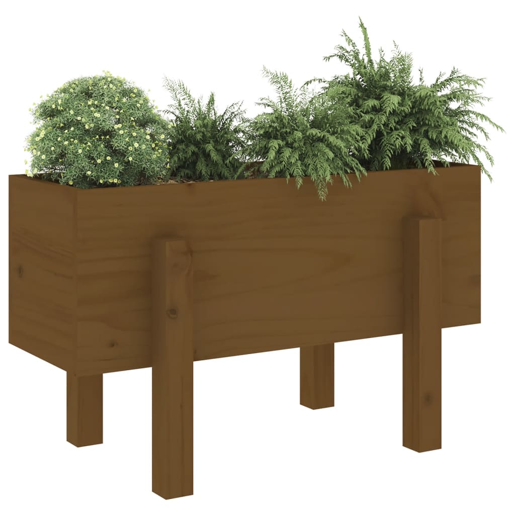 Fioriera da Giardino Miele 62x30x38 cm Legno Massello di Pino