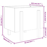 Fioriera da Giardino Grigia 62x50x57 cm Legno Massello di Pino