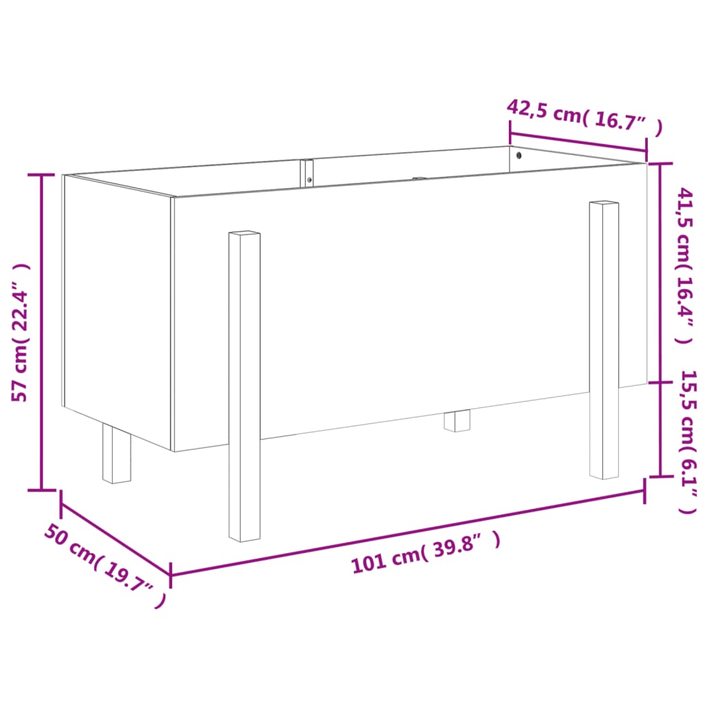 Fioriera Rialzata Giardino 101x50x57 cm Legno Massello Douglas