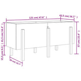 Fioriera Rialzata da Giardino 121x50x57 cm Legno Massello Pino