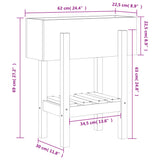 Fioriera da Giardino Bianca 62x30x69 cm Legno Massello di Pino