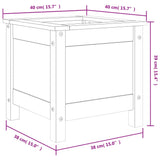 Fioriera da Giardino 40x40x39 cm in Legno Massello di Douglas