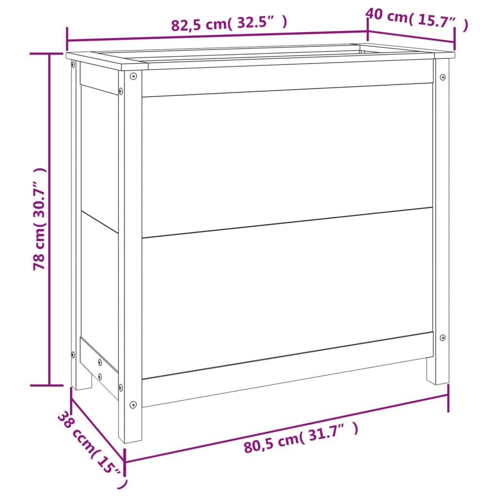 Fioriera da Giardino Miele 82,5x40x78 cm Legno Massello di Pino