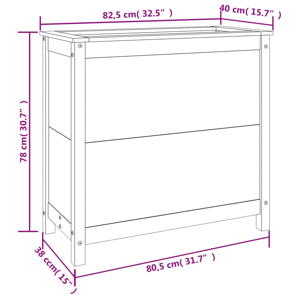 Fioriera da Giardino 82,5x40x78 cm in Legno Massello di Douglas