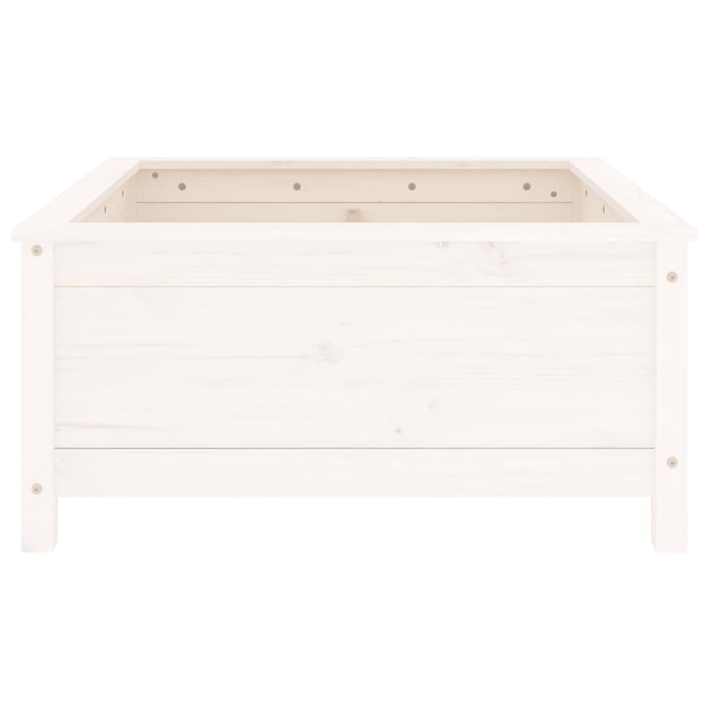 Fioriera da Giardino Bianca 82,5x82,5x39cm Legno Massello Pino