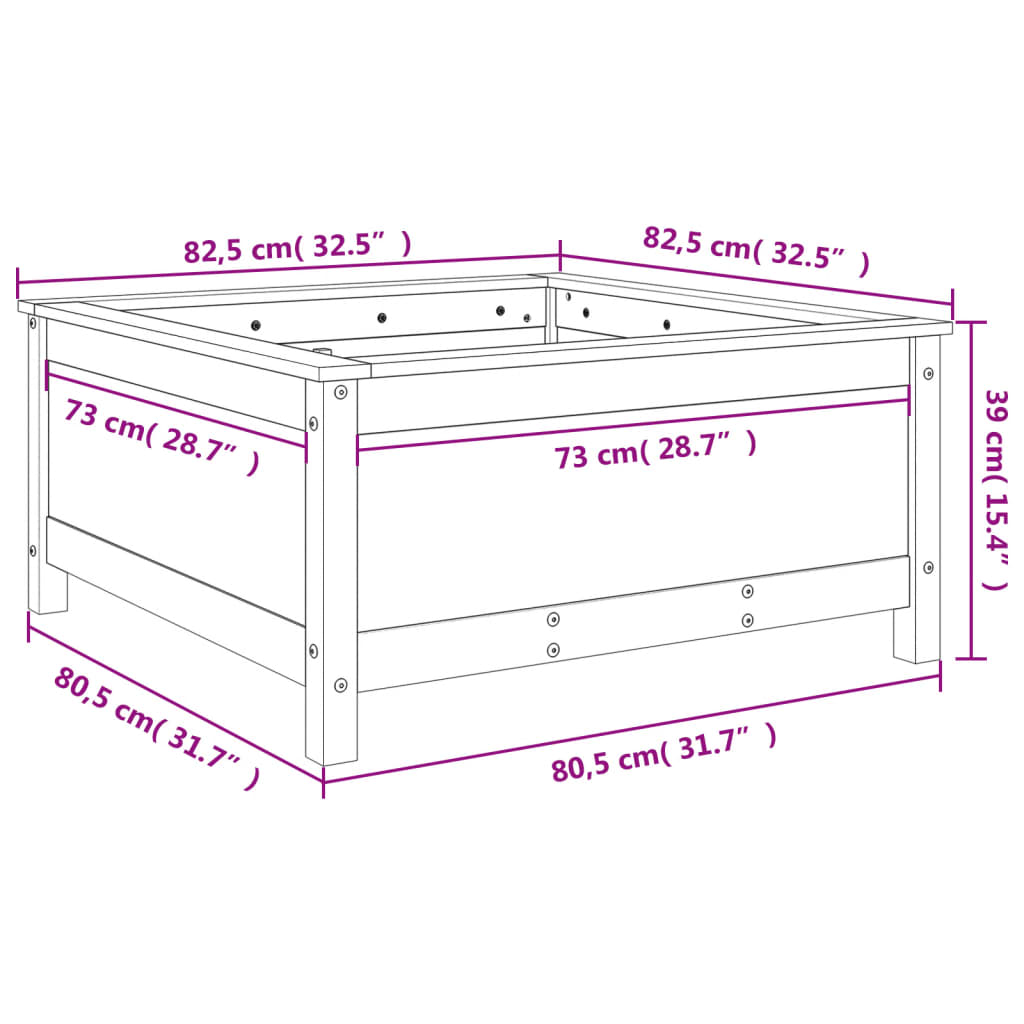 Fioriera da Giardino Miele 82,5x82,5x39 cm Legno Massello Pino