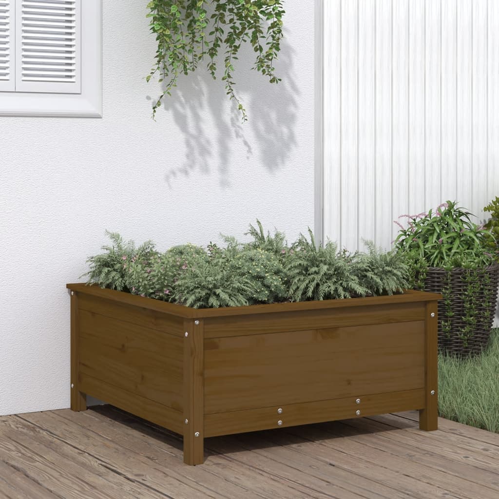 Fioriera da Giardino Miele 82,5x82,5x39 cm Legno Massello Pino