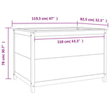 Fioriera Rialzata Giardino Grigia 119,5x82,5x78cm Massello Pino