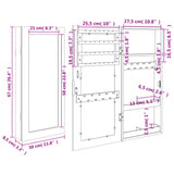 Armadio Portagioie con Specchio a Muro Bianco 30x8,5x67 cm