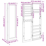 Armadio Portagioie con Specchio a Muro Bianco 30x8,5x106 cm