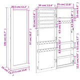 Armadio Portagioie con Specchio a Muro Bianco 37,5x10x106 cm