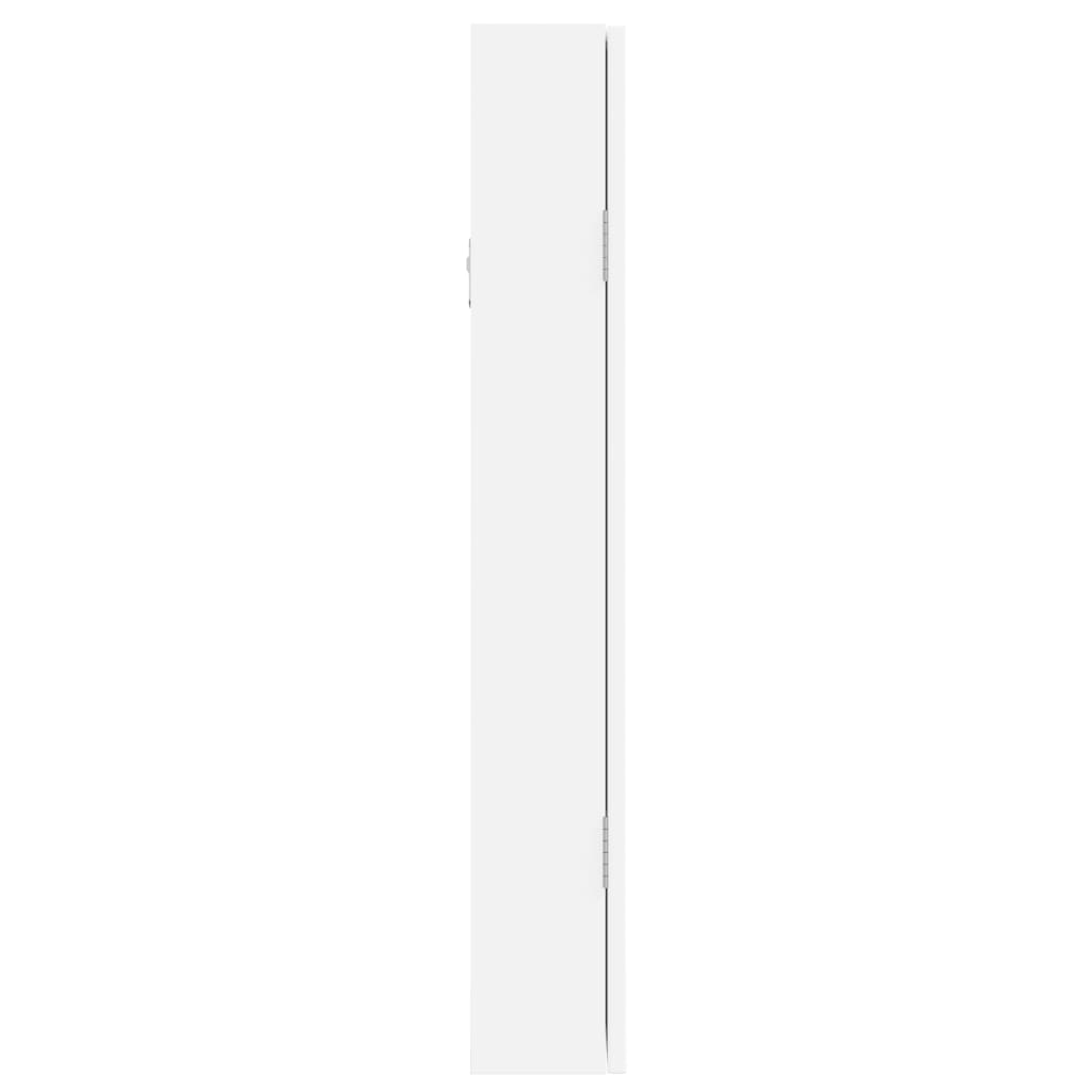 Armadio Portagioie con Specchio a Muro Bianco 37,5x10x67 cm