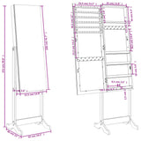 Armadio Portagioie Specchio Autoportante 42x38x152 cm