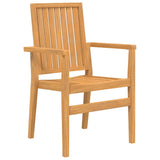 Sedie da Giardino Impilabili 2 pz 56,5x57,5x91 cm Massello Teak