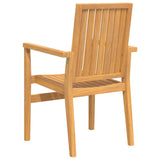 Sedie da Giardino Impilabili 2 pz 56,5x57,5x91 cm Massello Teak