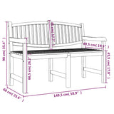 Panca da Giardino 149,5x60x90 cm in Legno Massello di Teak