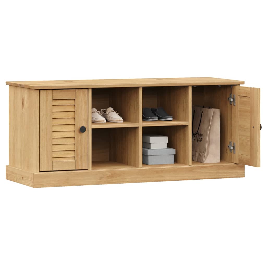 Panca Porta Scarpe VIGO 106x35x45 cm in Legno Massello di Pino