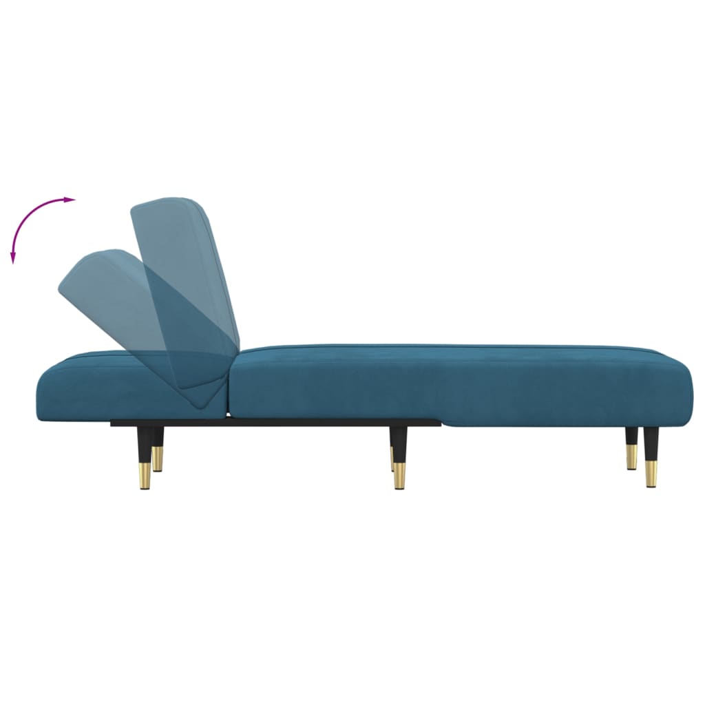 Chaise Longue in Velluto Blu