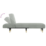 Chaise Longue in Velluto Grigio Chiaro