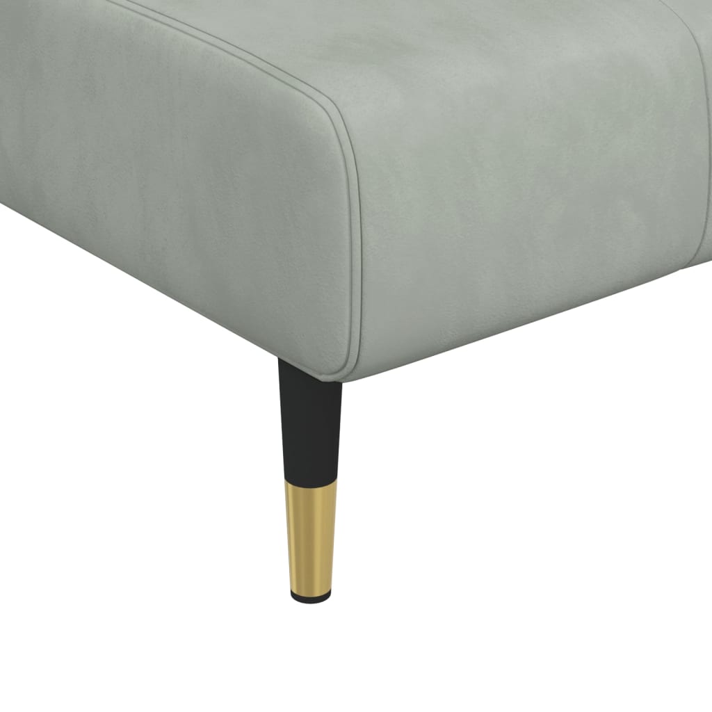 Chaise Longue in Velluto Grigio Chiaro